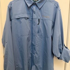 Columbia Titanium Men's Blue Hiking Shirt w/ convertible sleeves